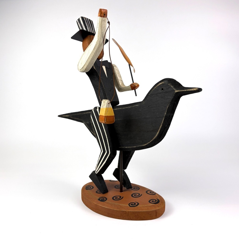Primitives by Kathy Stand Up‎ Jack on Crow Dan DiPaolo Wooden Folk Art Halloween - Picture 3 of 15